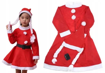 Produktbild von Gacek Nikolaus Kostüm Kleid mit Mütze für Kinder 6-8 Jahre
