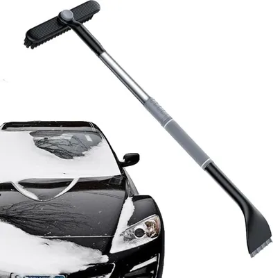Produktbild von Eiskratzer Auto mit Besen,3-in-1-Multifunktions-Schneebürste, Einziehbare Eiskratzer Auto, Auto Eiskratzer mit 360° Drehbarem Bürstenkopf, 86cm Lange Schneeschaufel mit Schaumstoffgriff