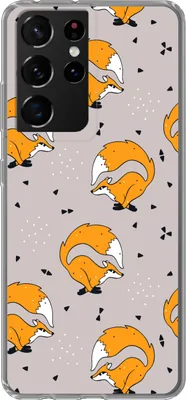 Produktbild von MuchoWow® Handyhülle Schutzhülle Hülle für Telefoonhoesje Samsung Galaxy S21 Ultra Mädchen - Fuchs - Tiere - Muster - Mädchen - Kinder - Kinder Silikon Softcase Handy Hülle - Mobiltelefon
