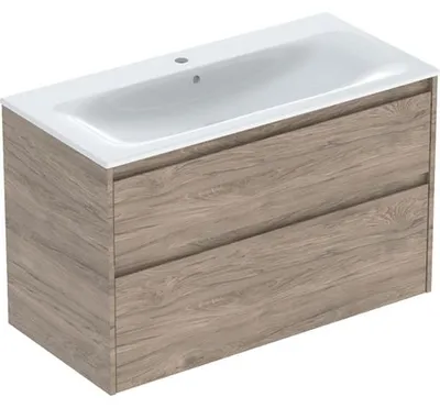 Produktbild von Geberit Renova Plan Set Möbelwaschtisch schmaler Rand, mit Unterschrank, 2 Schubladen, 100x62,1x48cm, 504.041.JR.8