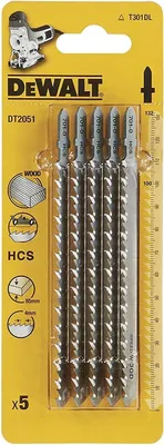 Zdjęcie produktu dla DeWALT DT2051, Ostrze wyrzynarki, Drewno, Stal wysokowęglowa (HCS), Czarny, Szary, 10 cm, 4 mm