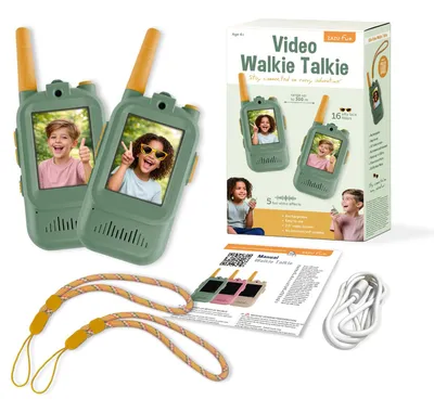 Obrázok produktu pre Detský monitor s videom, 2-palcové displej, zelená farba, dosah 300 metrov bez Wi-Fi, set 2 kusy, rozmery cca 12,5 x 5,3 x 2,2 cm