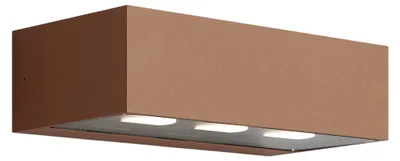 Immagine prodotto di Lampada da parete Forward 3 luci asimmetrica in alluminio Corten, LED 15.5W 3000K, grado di protezione IP54 per illuminazione outdoor professionale