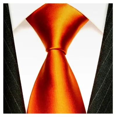 Produktbild von Einfarbige orange Krawatte aus 100% Satinseide