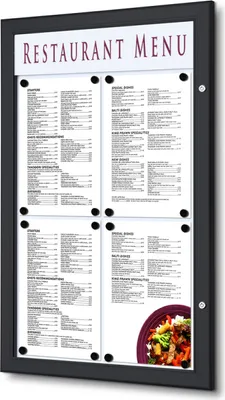 Produktbild von Showdown Speisekarten Schaukasten Outdoor - 4x DIN A4 - Aluminium / Stahl - Schwarz