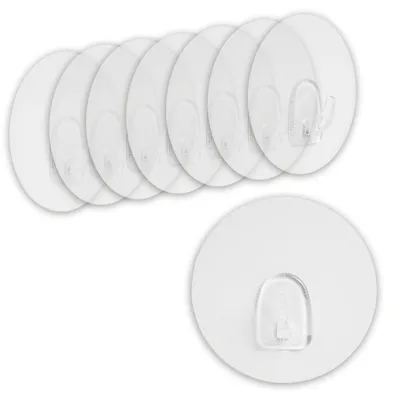 Produktbild von TURBO PRODUKTE 8er-Set Klebehaken Transparent – selbstklebend, 4 kg Traglast, wiederverwendbar