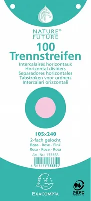 Produktbild von Exacompta Trennstreifen, , 190g/qm, 105 x 240 mm, gelocht, 100 Stück, rosa