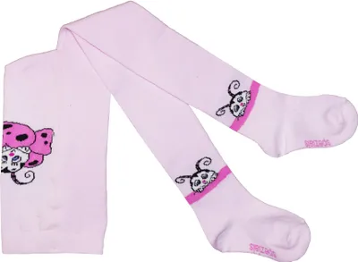 Produktbild von Kinderstrumpfhosen für Mädchen aus Baumwolle Marienkäfer Rosa Größe 80-86