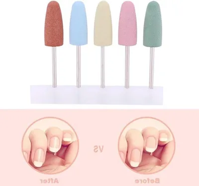 Professionelles Maniküre-Set mit 5 Teilen, Silikon-Nagelpolierer und schrägem Bohrer für perfekte Nagelpflege