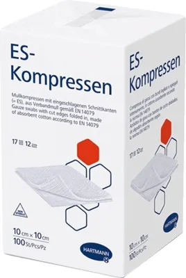 Produktbild von [100 Stück] [10x10 cm] ES-Kompressen [unsteril] [12-fach], [Hartmann]