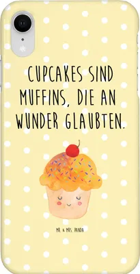 Produktbild von Mr. & Mrs. Panda Iphone XR Handyhülle Cupcake - Gelb Pastell - Geschenk, Lustige Sprüche, Premium Kunststoff, Wunder, Muffin, Cupcakes, Küche Deko, Spruch, Handy Case