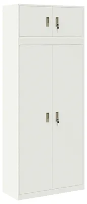 Image de Armoire de rangement, 2 pièces, blanche, 90 x 40 x 220 cm, en acier