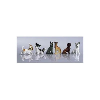 Image de Figurine de chien en porcelaine faite à la main – Série « Chiens » (6) Figurine décorative