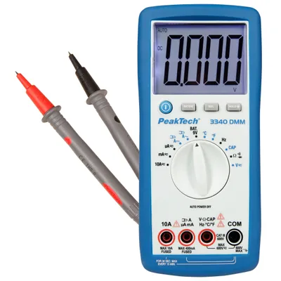 Produktbild von Digital-Multimeter PeakTech P3340 4000 Counts 600V AC/DC 10A AC/DC Auto-Range