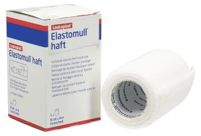 Immagine prodotto di Elastomull adesivo 8 cm x 4 m coesivo, benda di fissaggio elastica, 1 pz. Benda