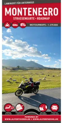 Image de MoTourMaps Monténégro Carte routière pour voitures et motos 1:275 000