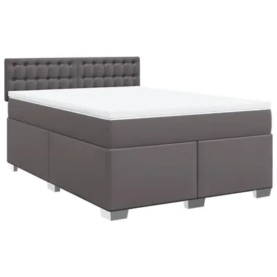Productafbeelding van vidaXL Boxspringbed met matras, grijs, 160x200 cm, kunstleer