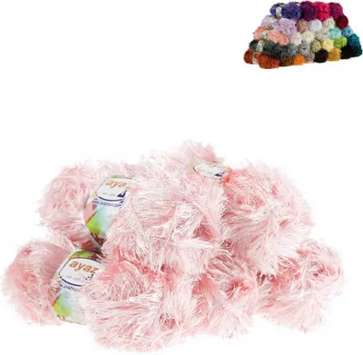 Produktbild von Fransen-Strickgarn Yumos 5 Knäuel je 150m/100g Strickgarn Wolle Strickwolle