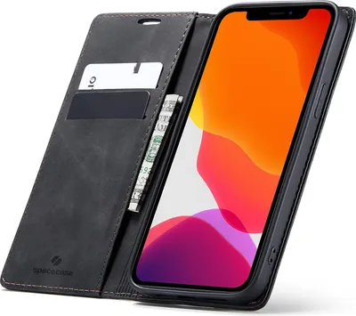 Obrázek produktu pro Pouzdro s klopou na telefon SPACECASE Wallet pro iPhone 12 Pro Max Černá