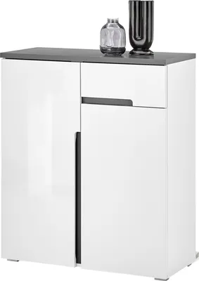 Produktbild von Schuhschrank >Boston< in Weiß hochglanz - 88x103x38cm (BxHxT)