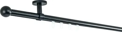 Produktbild von SN Deco Gardinenstange Innenlauf Straßburg, 19 mm, 1-läufig, Stahl, Komplett-Set mit Ringen, Profildeckentrager, 480 cm, schwarz