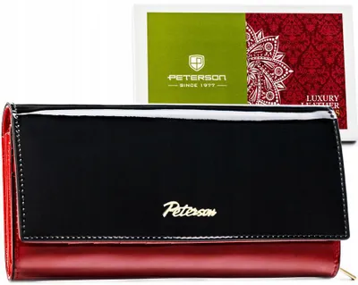 Obrázek produktu pro Peterson dámská kožená peněženka RFID černá červená 18,5x10 cm