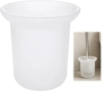 Immagine prodotto di Porta scopettolo da bagno in vetro satinato bianco