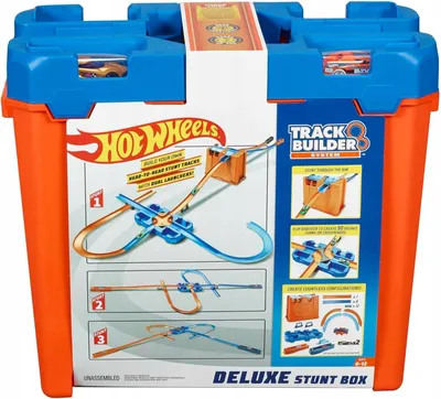 Produktbild von Hot Wheels Track Builder Deluxe Stunt Box Set 2 Autos