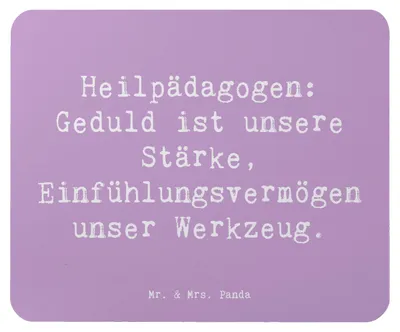 Produktbild von Mr. & Mrs. Panda Mauspad Spruch Heilpädagogin Geduld - Lavendeltraum - Geschenk, Mousepad, Respekt, Heilpädagogen, Berufe, pc, mousematte, Mouse Pad, Berufsalltag, Beruf