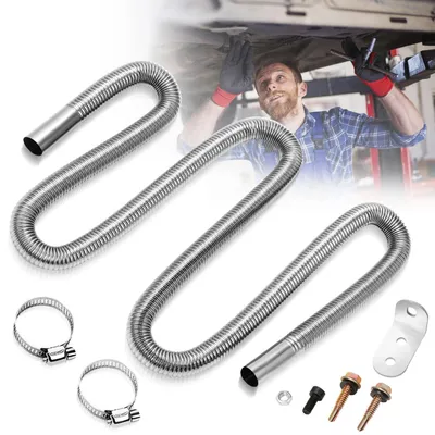 Produktbild von Vigevee Abgasschlauch 200 cm aus Edelstahl, flexibles Abgasrohr für Standheizung mit Montagezubehör
