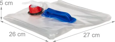 Image de Lot de 8 bidons d'eau Relaxdays, 20 L, pliables, avec robinet et poignées, bidons de camping, en plastique sans BPA, transparents