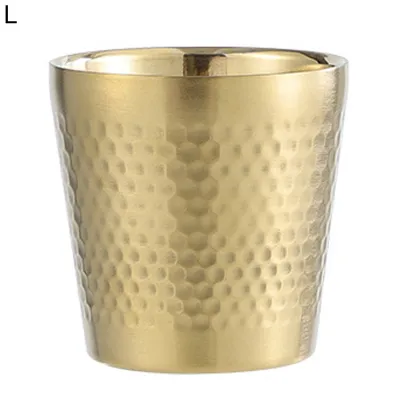 Produktbild von 175 ml Wasserbecher Wärmeresistenter minimalistischer Edelstahl Doppelschicht-Design-Trinkbecher Haushaltsvorräte-L