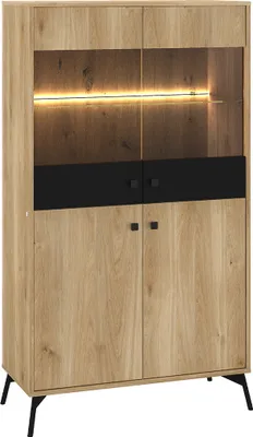 Produktbild von Geschirrschrank Elara mit 4 Türen, Holzoptik, 160cm