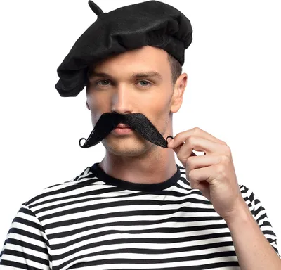 Image de Moustache "Français" pour le costume | Noir