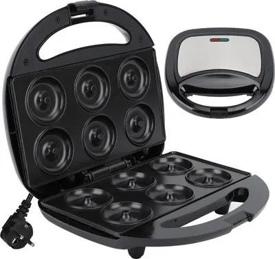 Produktbild von Mini-Donut-Maker, elektrische Donut-Herstellungsmaschine, antihaftbeschichtet, automatische intelligente Temperaturregelung für Küchenkuchen, EU-Steck