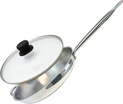 Image de Poêle à frire 32 cm en inox 18/10 et couvercle en verre Elo Profi Therm