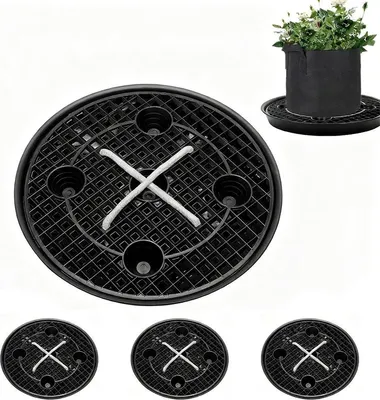 Produktbild von 4-teiliges Pflanzuntersetzer-Set mit Ständern, 5 Gallonen Pflanzsack, Kunststoff, automatische Bewässerung für Garten & Balkon