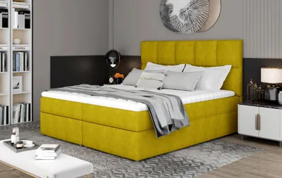 Produktbild von Doppelbett mit Boxspringbett 180x200 FLARO - gelb