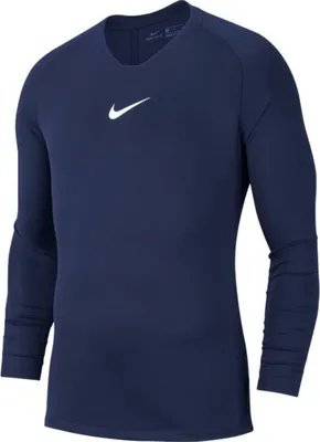 A plain studio shot of a men's long-sleeved athletic shirt.