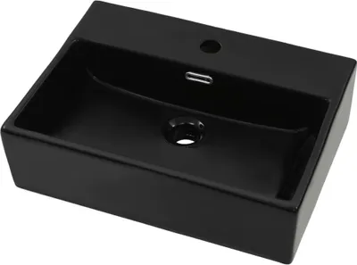 Produktbild von vidaXL Waschbecken mit Hahnloch Keramik Schwarz  51,5 x 38,5 x 15 cm