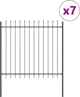 Image de Clôture de jardin 7 pcs Gris 11,9 x 1,5 m