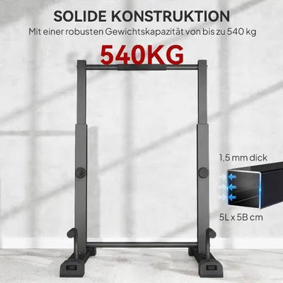 Produktbild von Dip-Stangen und Liegestützgestelle – Verstellbare Station – Tragfähigkeit: 540 kg – Kompakt und platzsparend