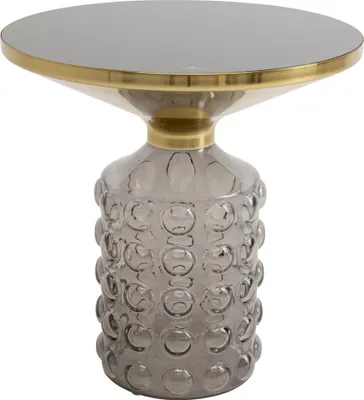 Produktbild von Kare Design Beistelltisch Lola Smoke, braun, rund, Durchmesser 35 cm, Glassockel