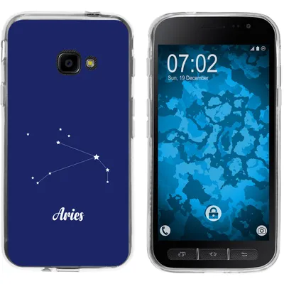 Produktbild von PhoneNatic Case kompatibel mit Samsung Galaxy Xcover 4 / 4s Silikon-Hülle SternzeichenAries M11