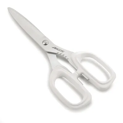 Küchenschere, rostfreier Stahl, 200 mm, Polypropylen-Griff, weiß
