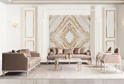 Produktbild von Casa Padrino Luxus Barock Wohnzimmer Set Braun / Creme / Gold - Barock Möbel