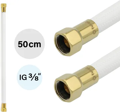 Produktbild von Flexschlauch DN8 3/8"-3/8" 500mm Weiss Gold
