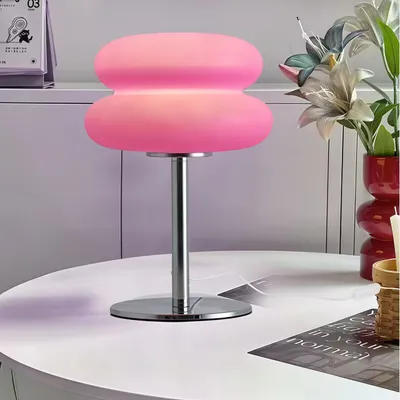 Produktbild von Nachttischlampen, LED Tischlampe, USB-Stecker, Dimmbare kuppelförmige Tischleuchte, 3 Lichtfarben Schreibtischlampe, Dekotischlampe Rosa