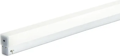 A white LED light bar is shown against a white background.