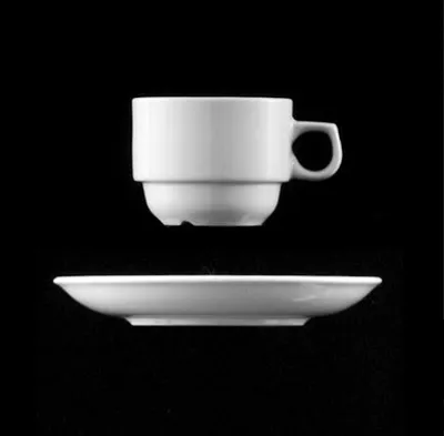 Obrázok produktu pre Šálka s podšálkou nízka 190 ml, biely porcelán, Praha, G. Benedikt